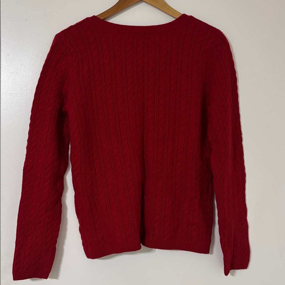NWOT Talbots Red Cable Knit Sweater wool cashmere - Picture 2 of 3